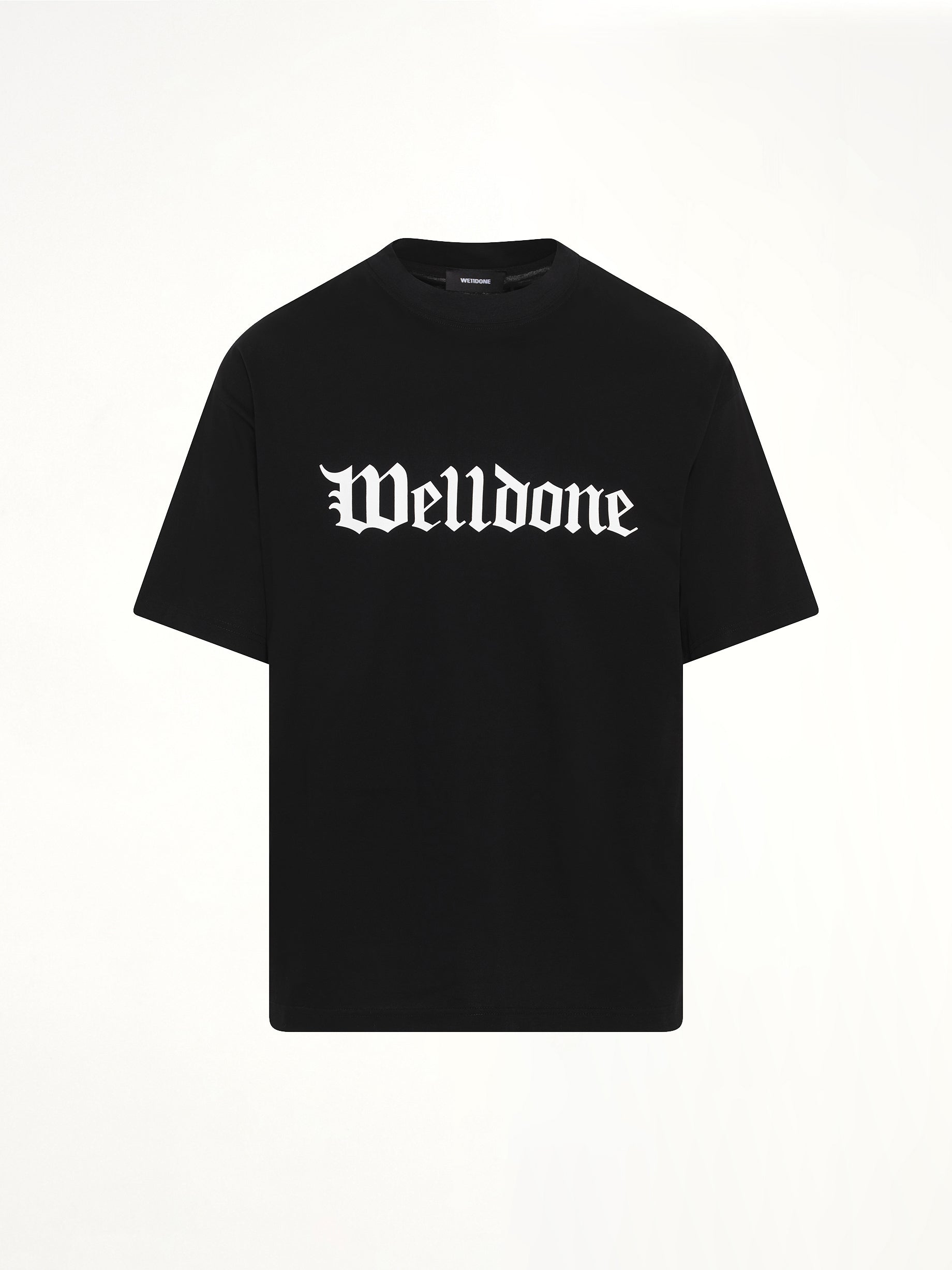 Gothic Logo Short-Sleeved T-Shirt in Black