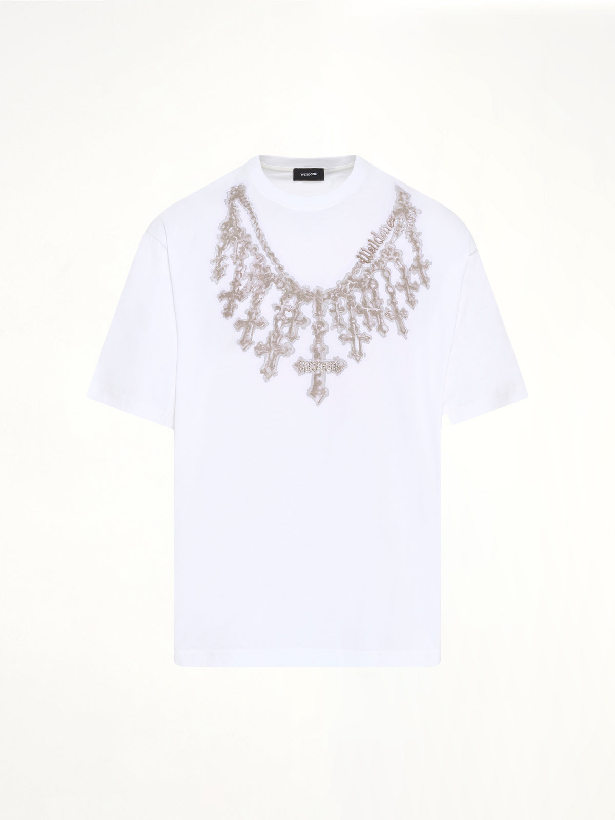 Cross Necklace T-Shirt in White