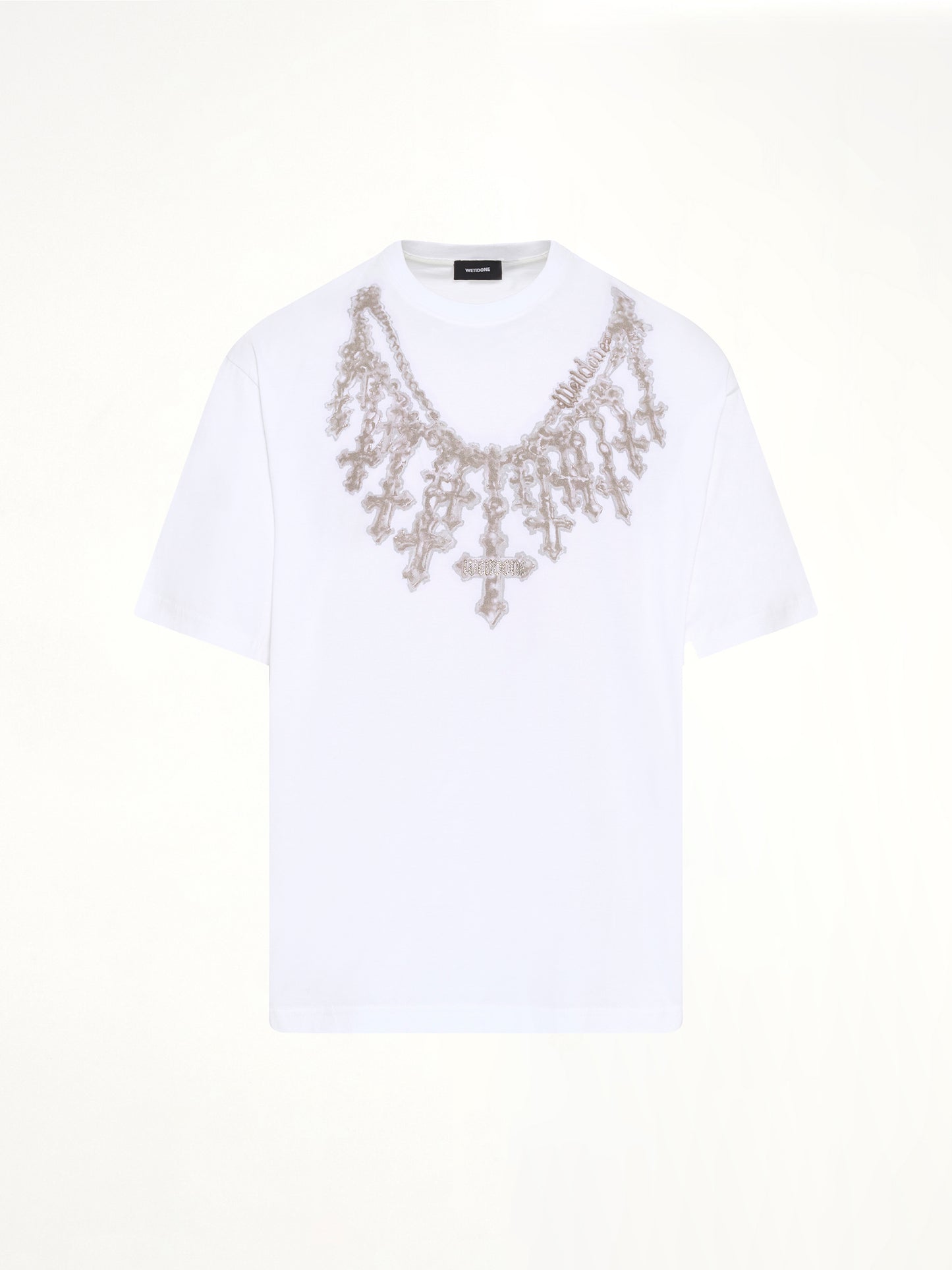 Cross Necklace T-Shirt in White