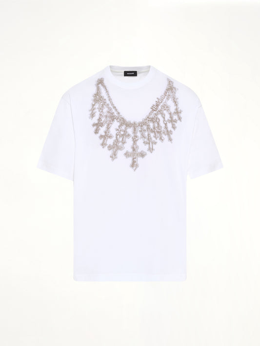 Cross Necklace T-Shirt in White