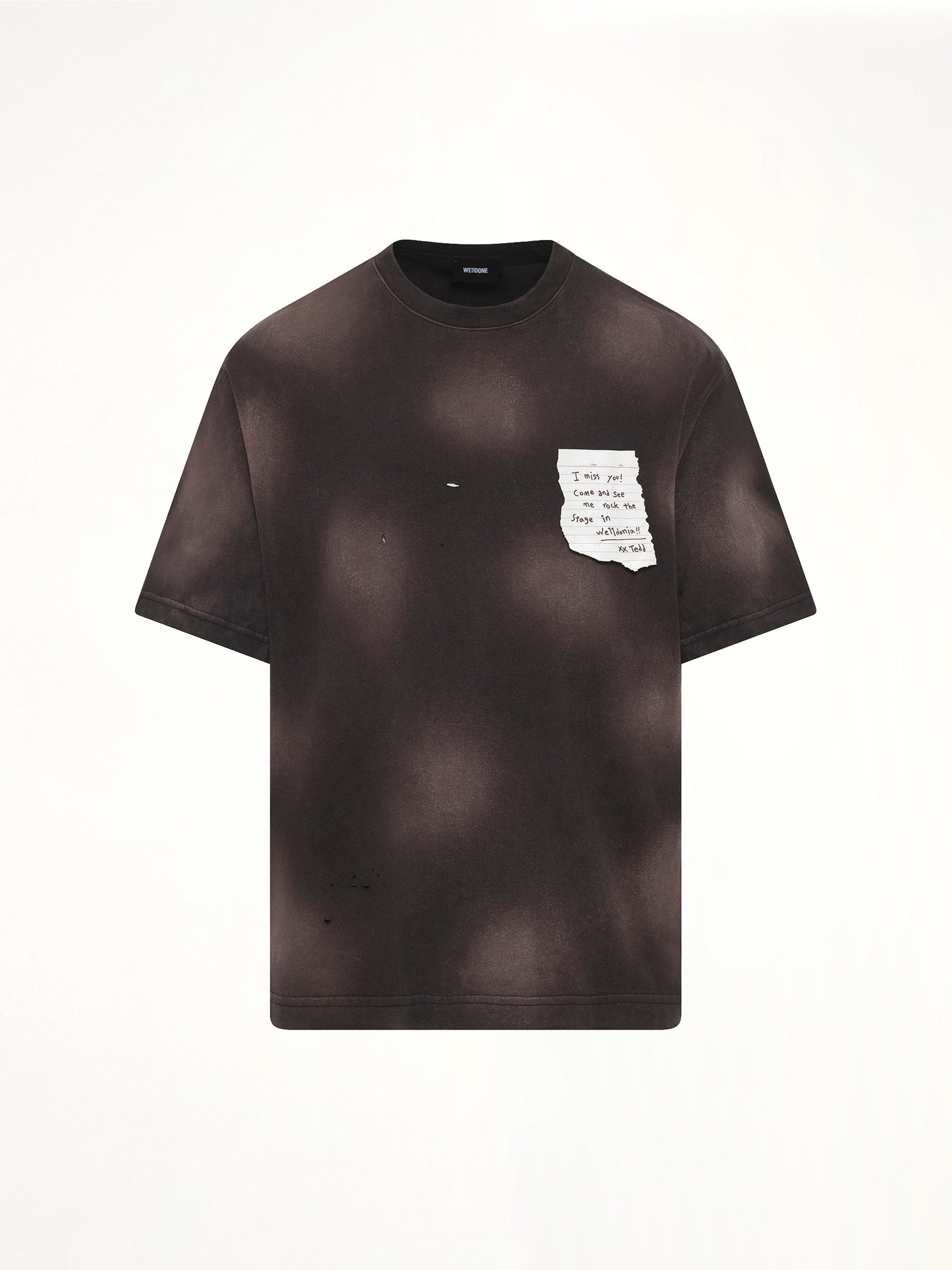 Paper Note Grunge T-Shirt in Black