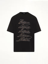 Ribbon Multi-Logo T-Shirt in Black