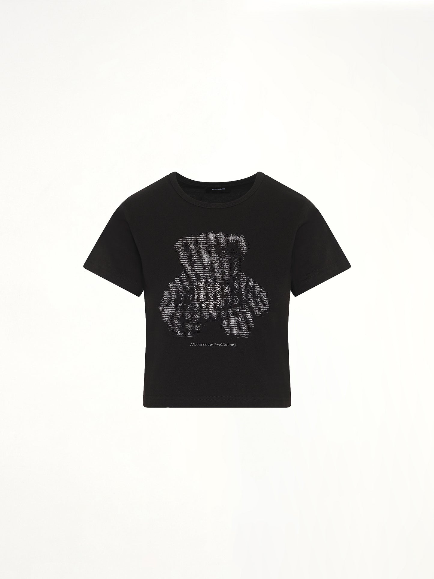 Bear Print Slim-Fit T-Shirt in Black