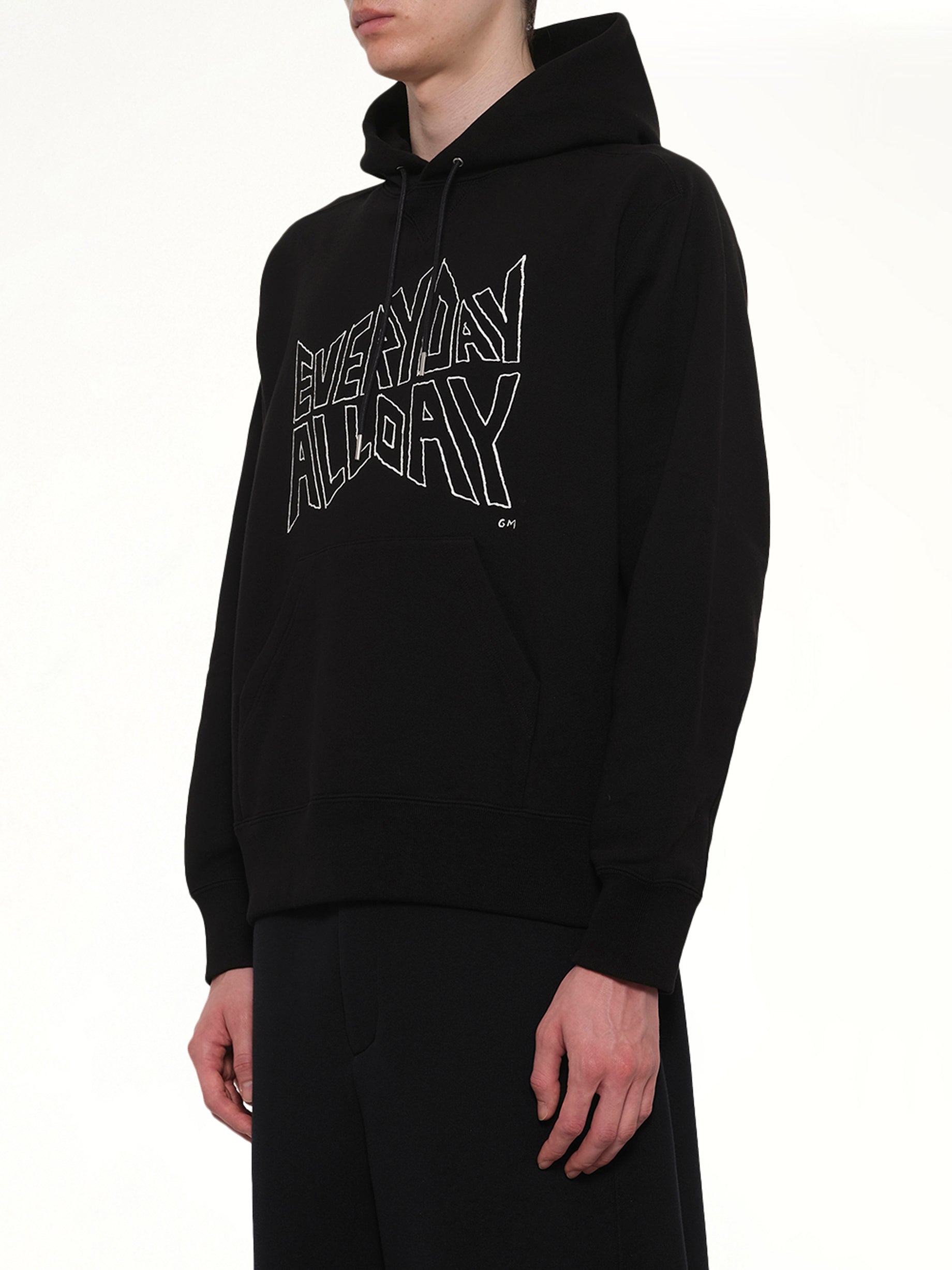 Geoff Sacai 黑色印花连帽衫