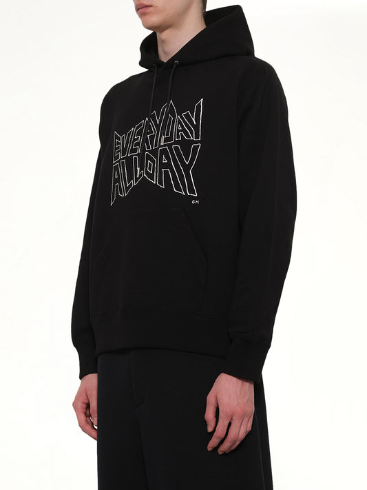 Geoff Sacai Print Hoodie in Black