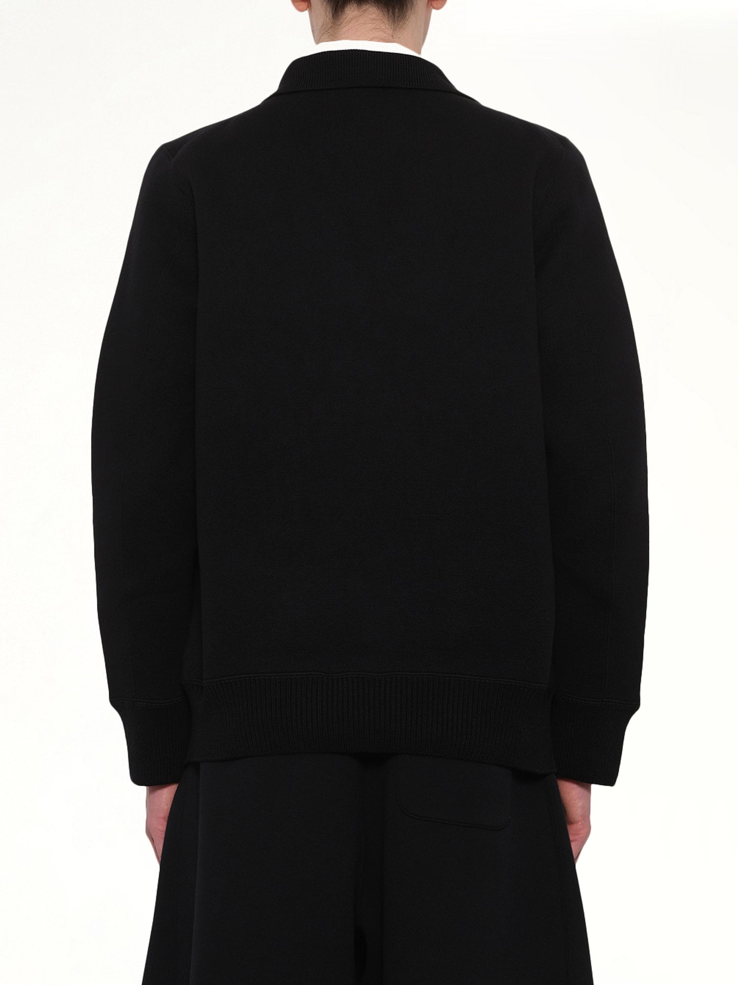 Cotton Cashmere Knit Jacket in Black
