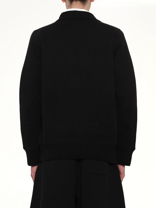 Cotton Cashmere Knit Jacket in Black