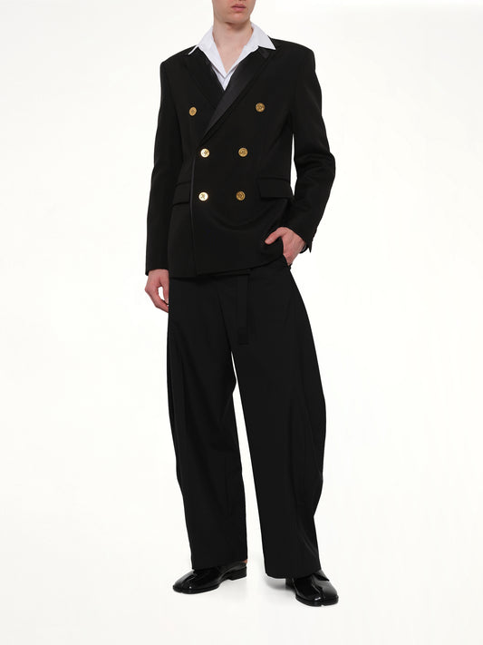 Double-Faced Silk Cotton Jacket in Black