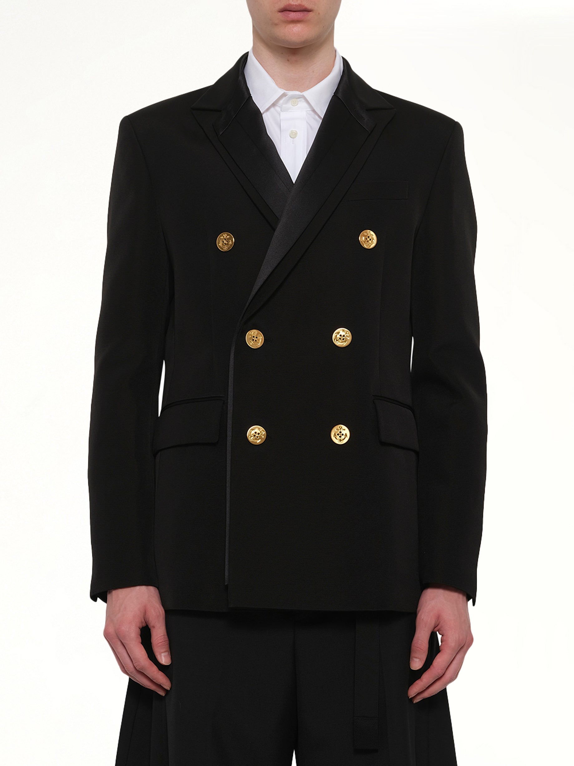 Double-Faced Silk Cotton Jacket in Black