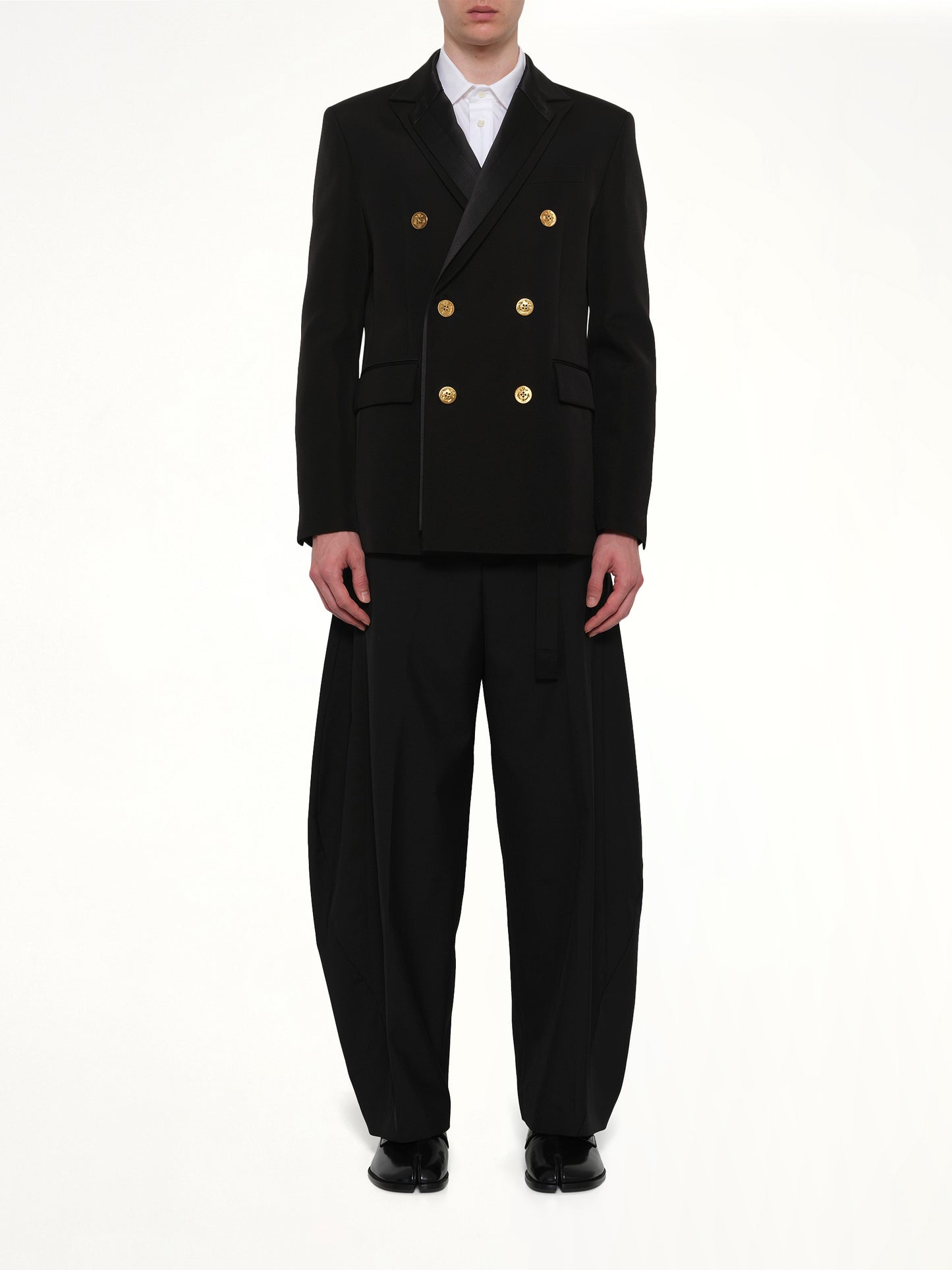 Double-Faced Silk Cotton Jacket in Black