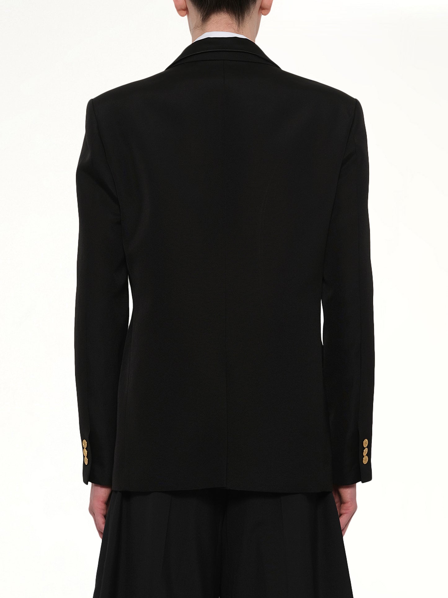Double-Faced Silk Cotton Jacket in Black