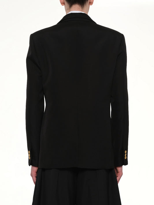 Double-Faced Silk Cotton Jacket in Black