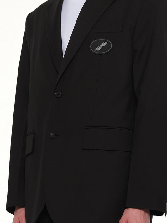 Oversized Suit Logo Blazer in Black