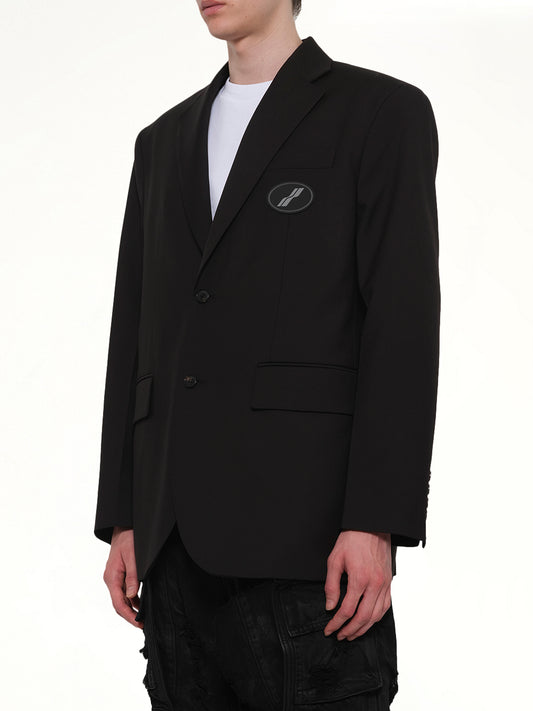 Oversized Suit Logo Blazer in Black