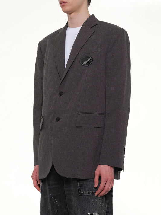 Oversized Suit Logo Blazer in Charcoal