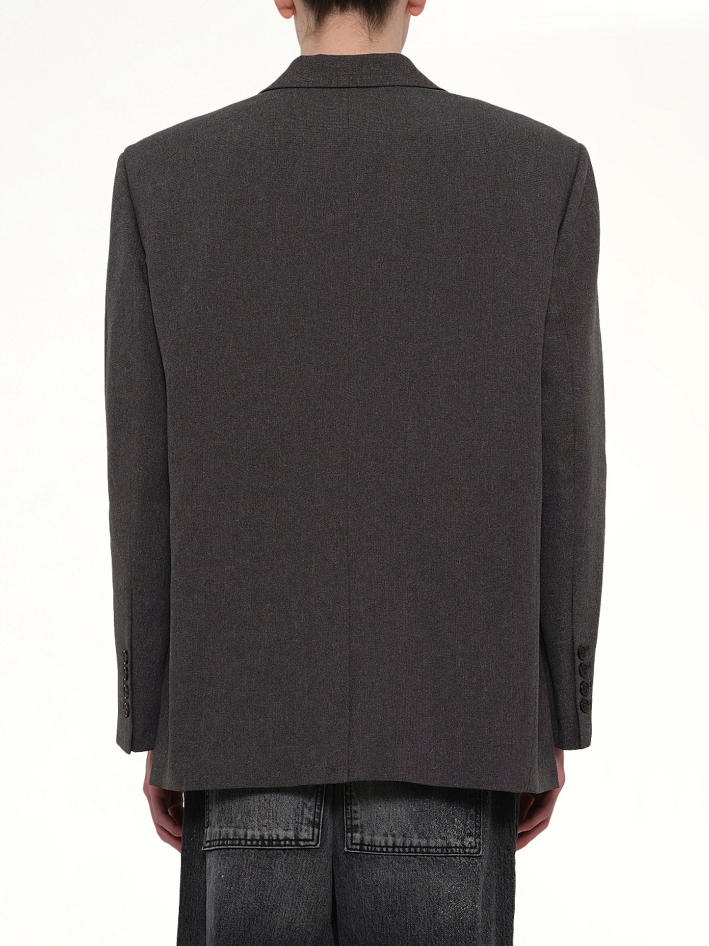 Oversized Suit Logo Blazer in Charcoal