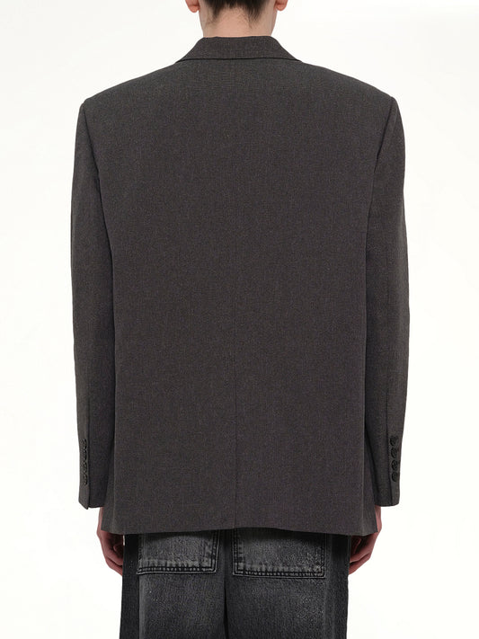 Oversized Suit Logo Blazer in Charcoal