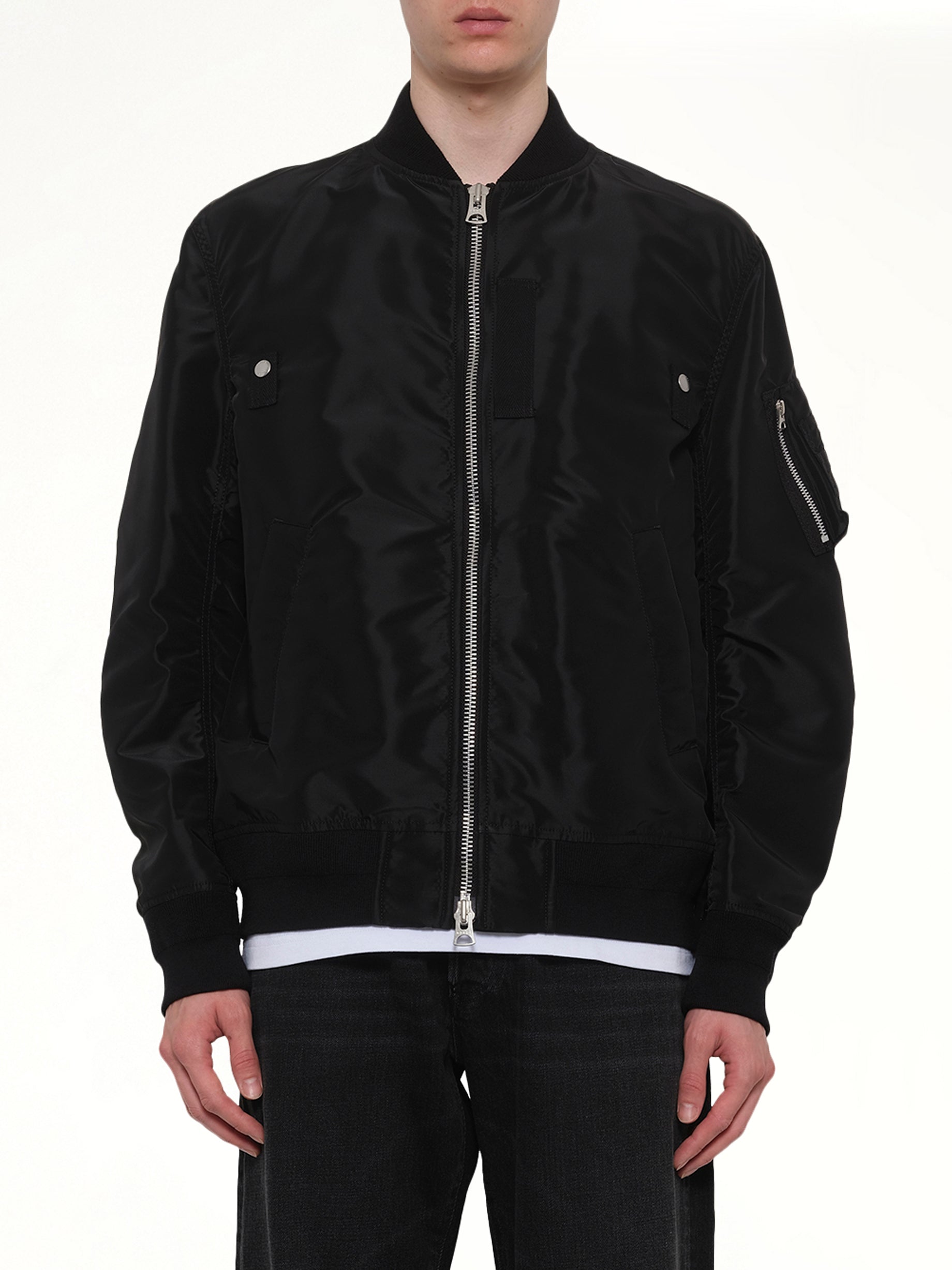 Nylon Twill Blouson in Black