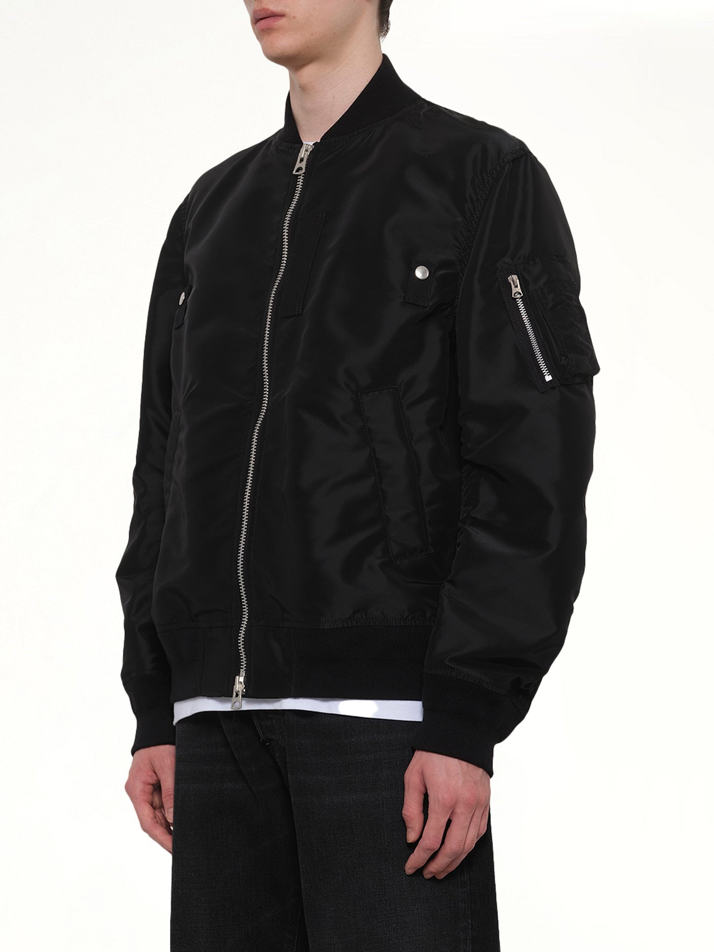 Nylon Twill Blouson in Black
