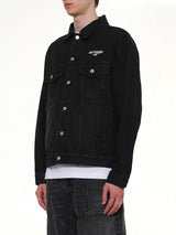 1506 Logo Loose-Fit Denim Trucker Jacket in Black