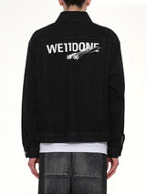 1506 Logo Loose-Fit Denim Trucker Jacket in Black