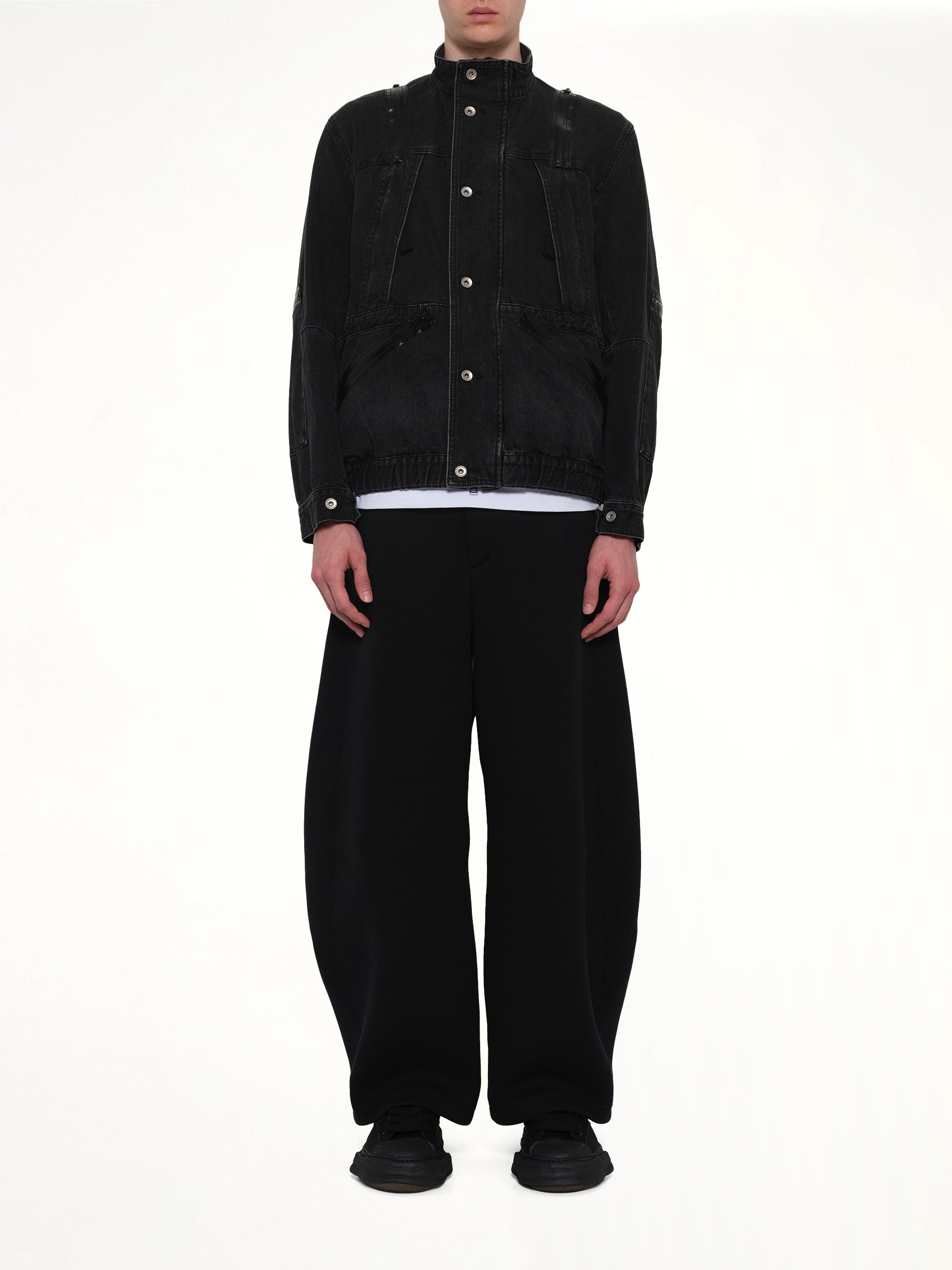 SACAI , Denim Blouson in Black Model View from MARAIS