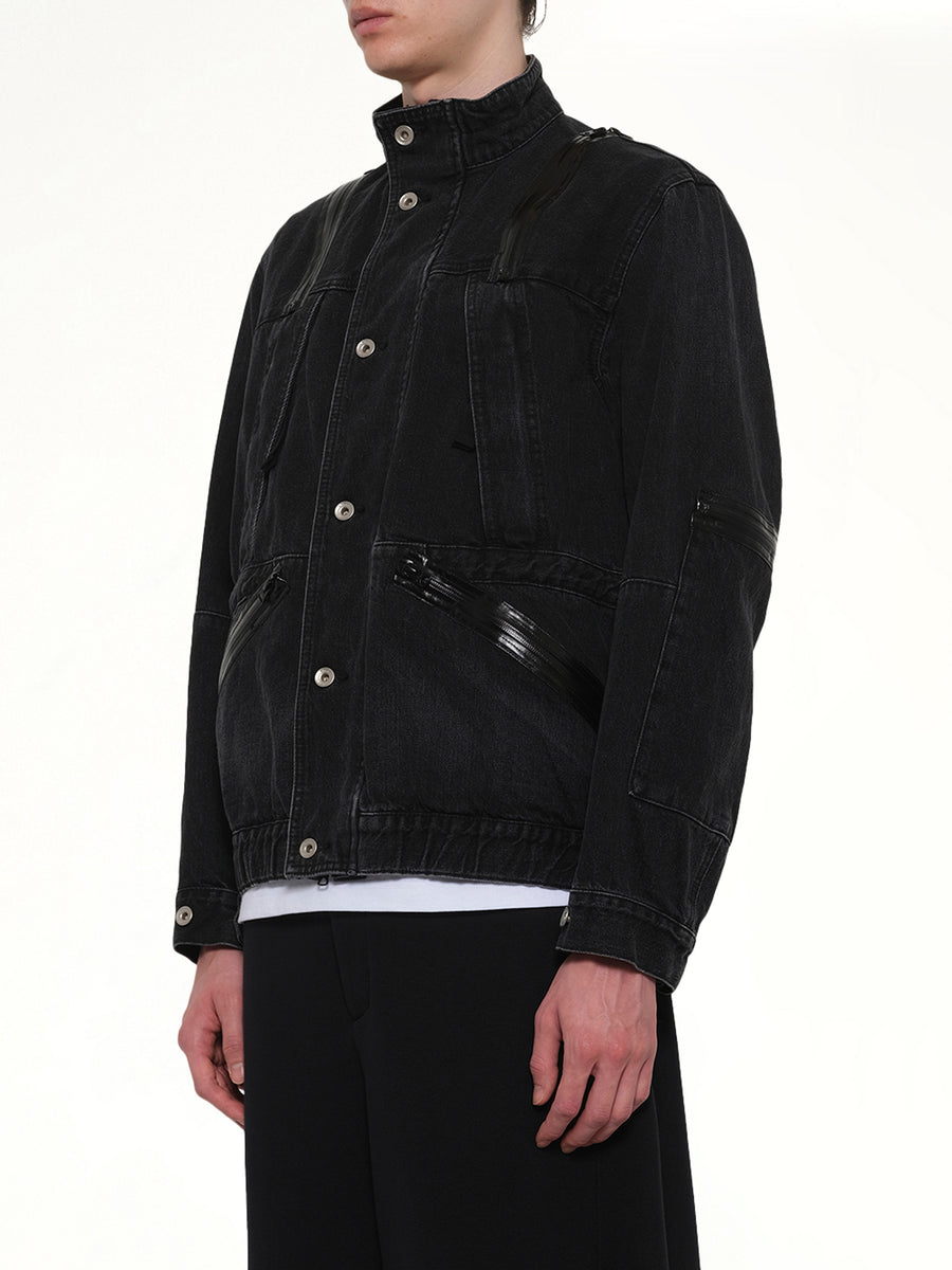 Denim Blouson in Black