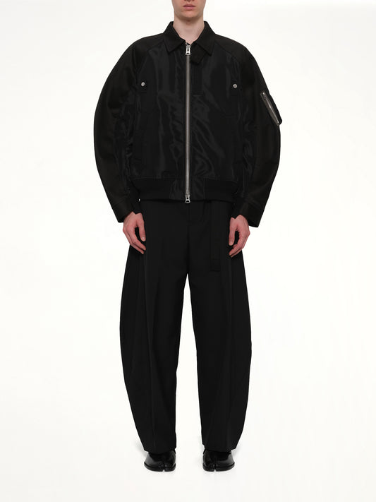 Cotton Chino x Nylon Twill Blouson in Black