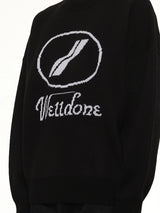 Logo Jacquard Intarsia Sweater in Black