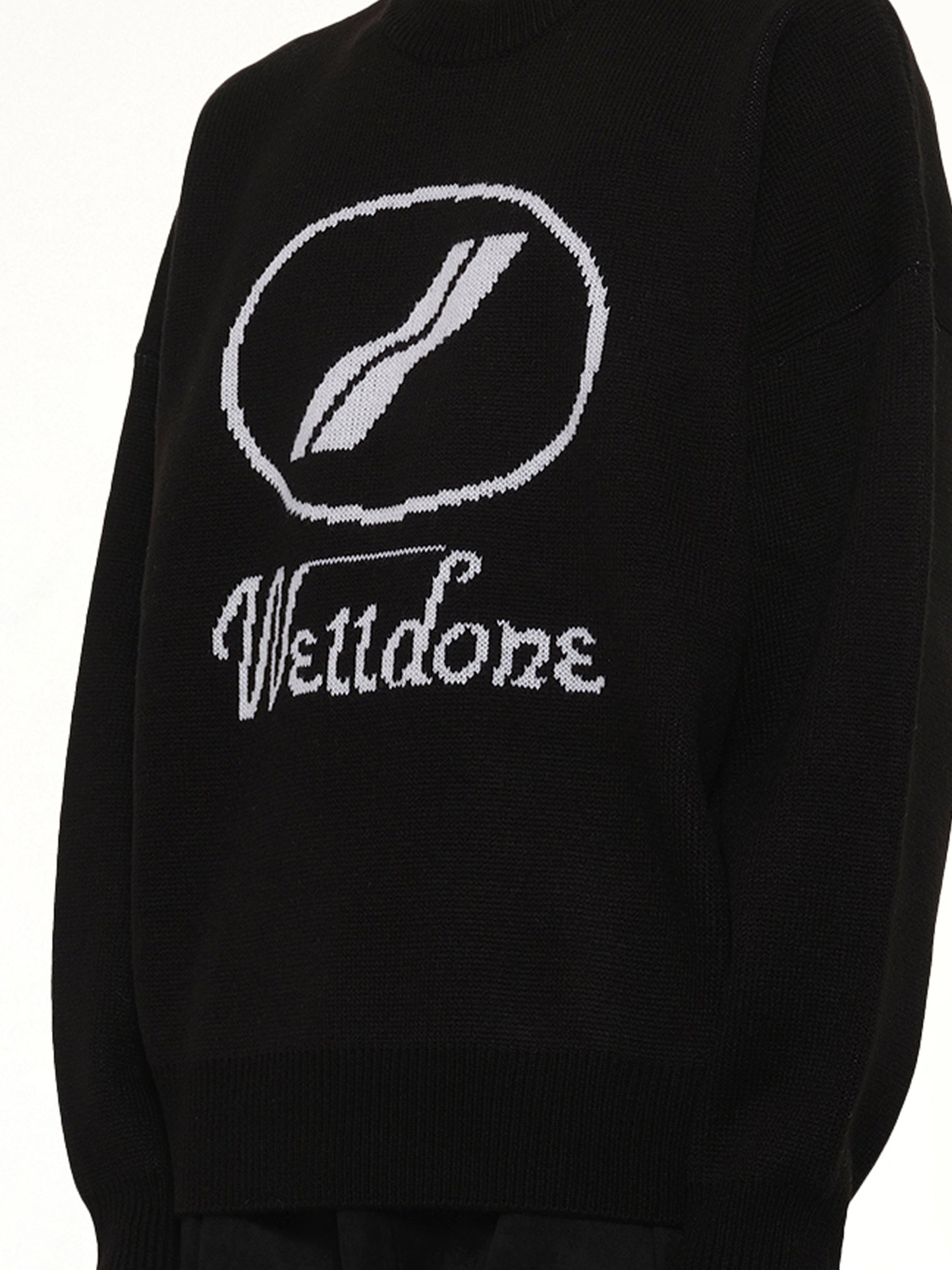 Logo Jacquard Intarsia Sweater in Black