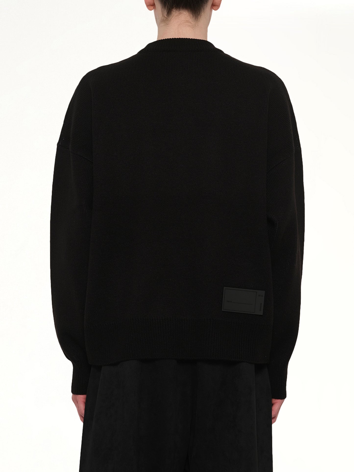 Logo Jacquard Intarsia Sweater in Black