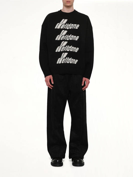 Logo Pile Knit Sweater in Black