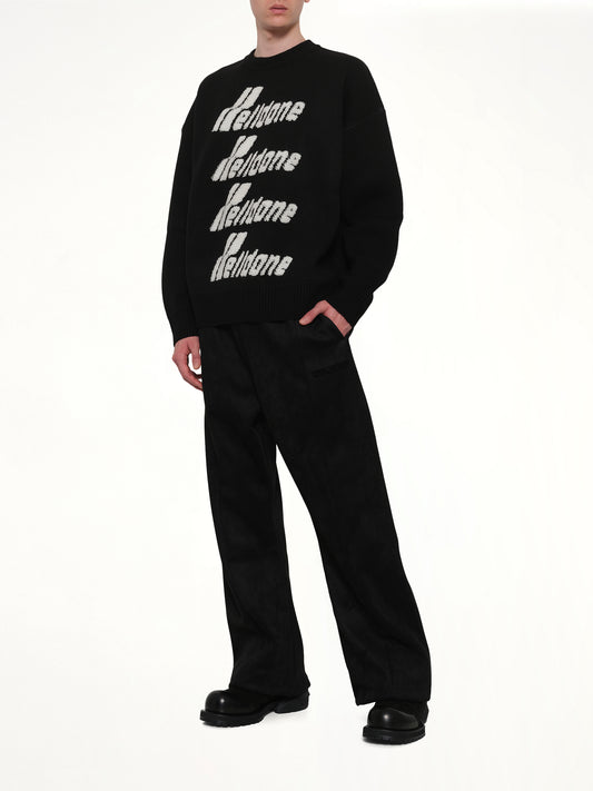 Logo Pile Knit Sweater in Black