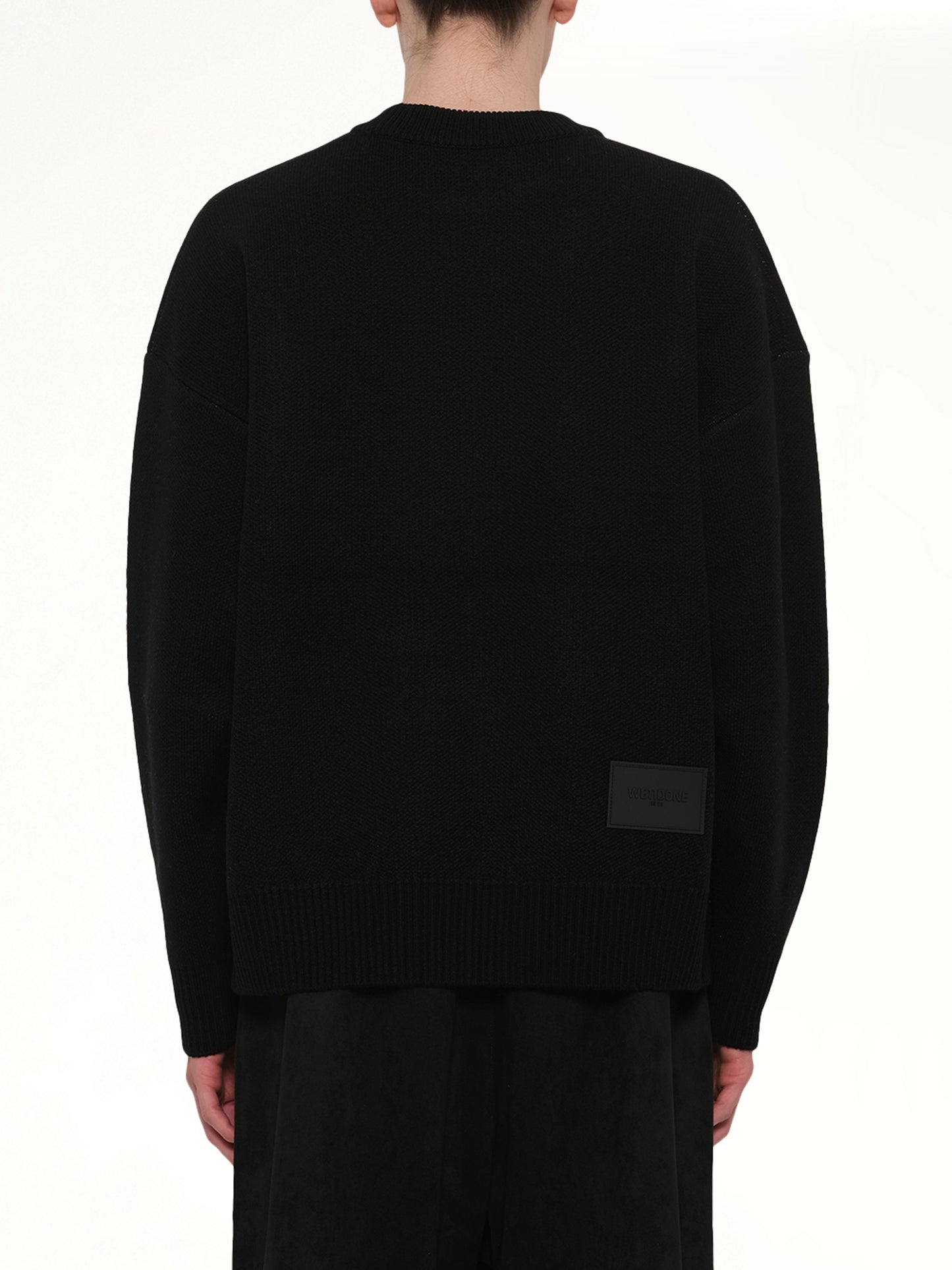 Logo Pile Knit Sweater in Black