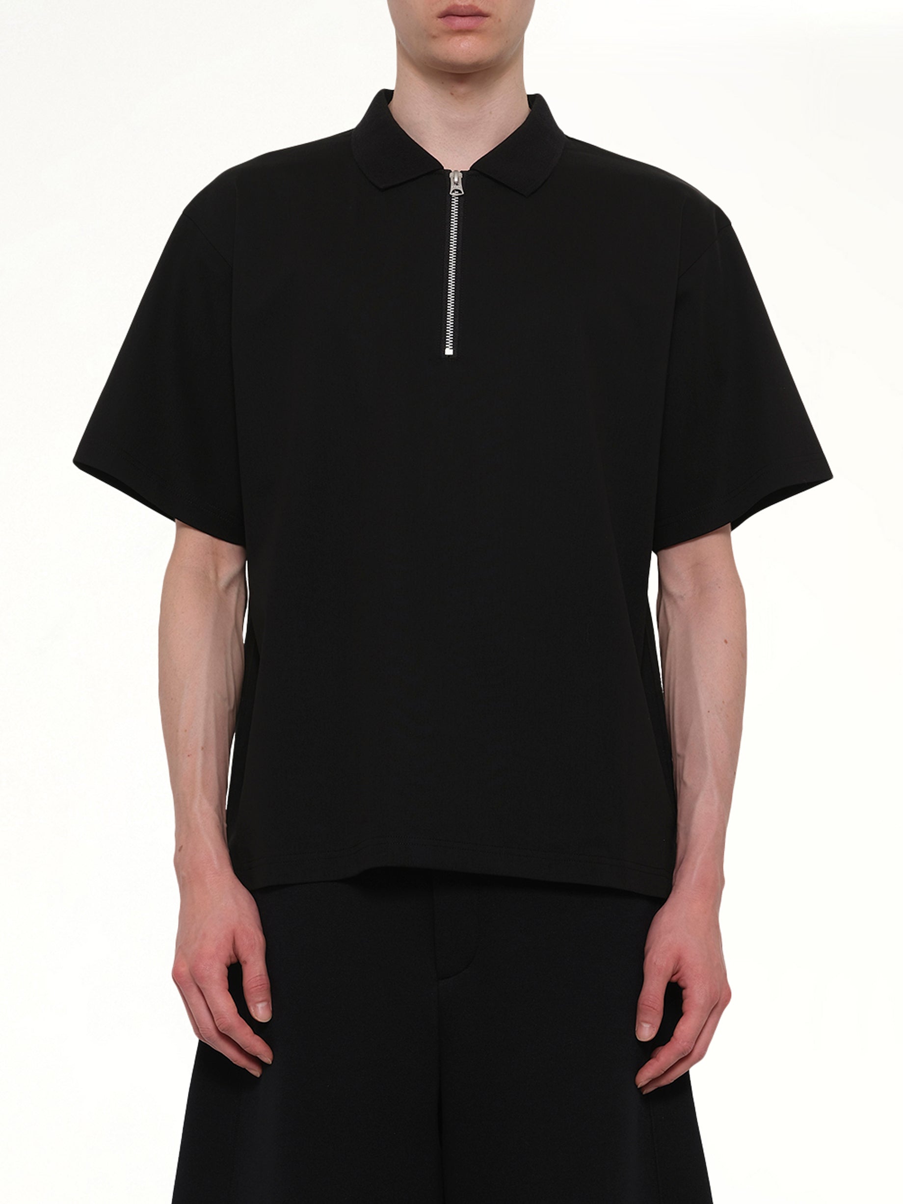 Cotton Jersey Polo in Black