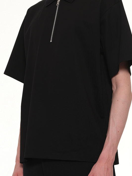 Cotton Jersey Polo in Black