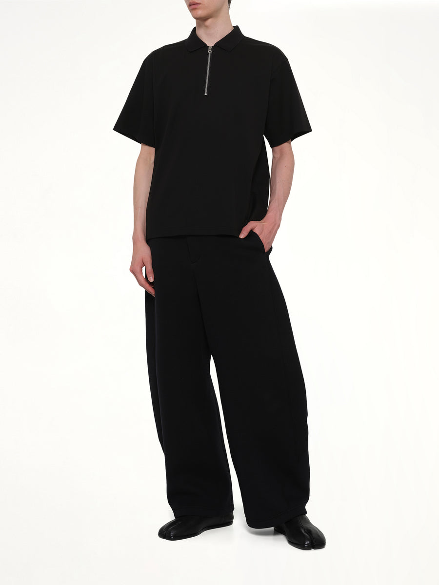 Cotton Jersey Polo in Black
