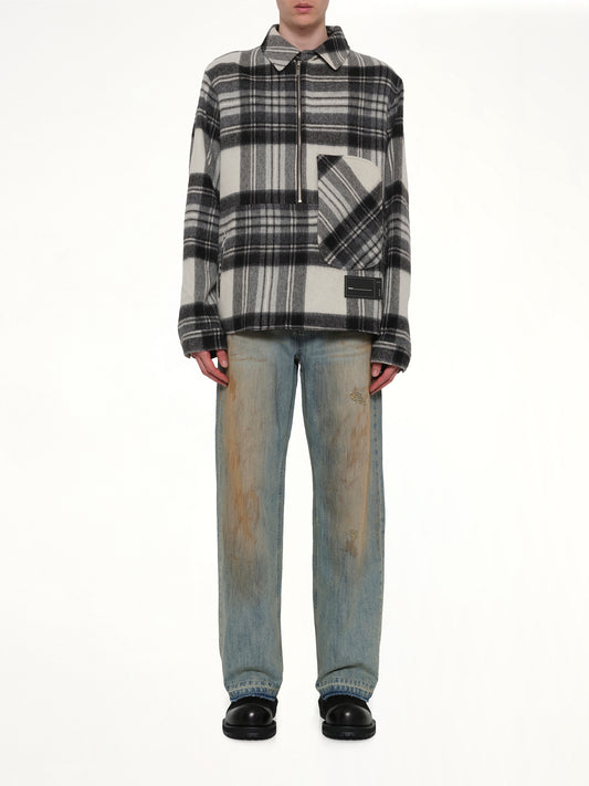 Check Anorak Wool Shirt in Grey