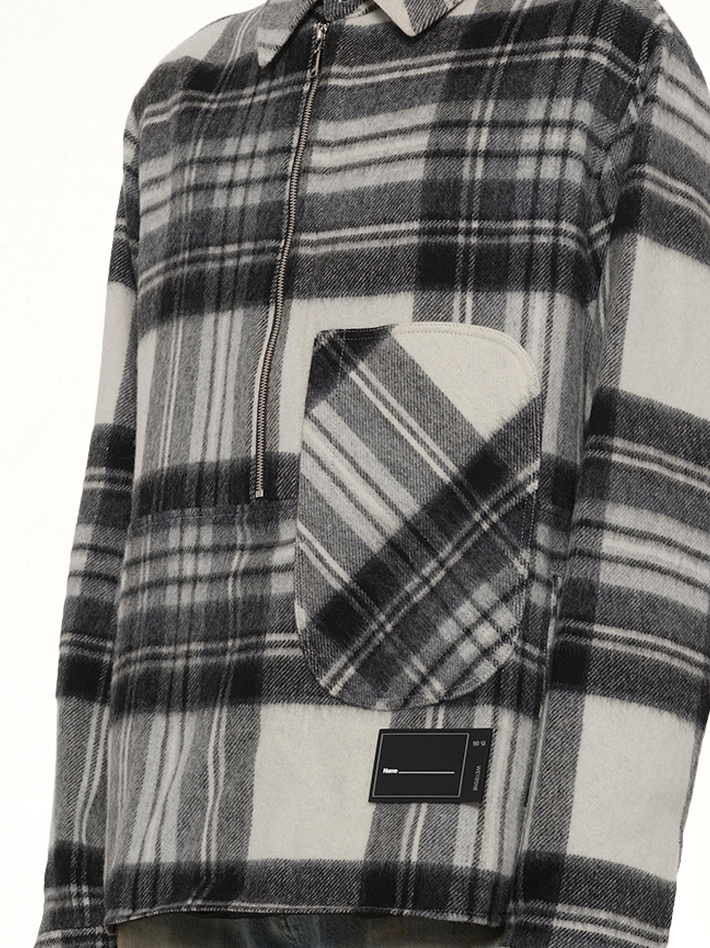 Check Anorak Wool Shirt in Grey