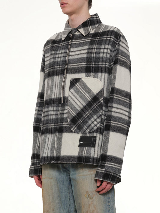 Check Anorak Wool Shirt in Grey