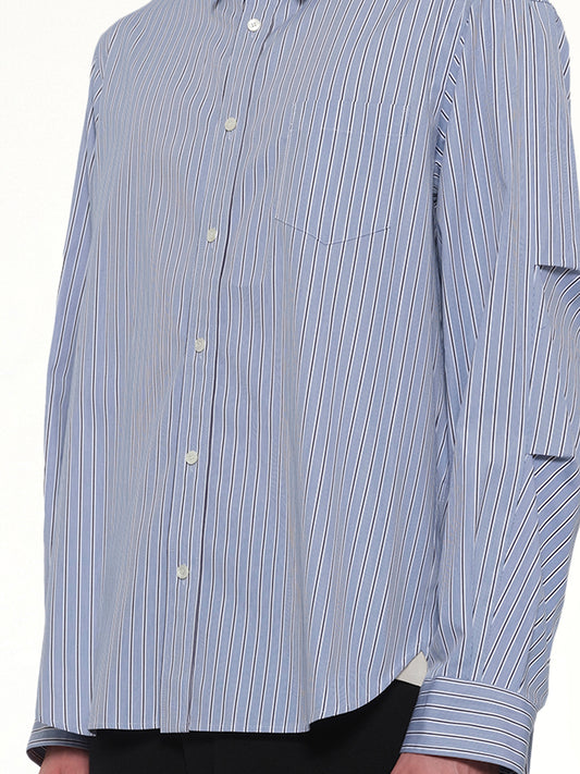Poplin Shirt in Light Blue Stripe