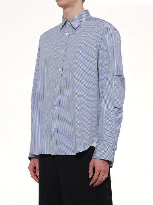 Poplin Shirt in Light Blue Stripe