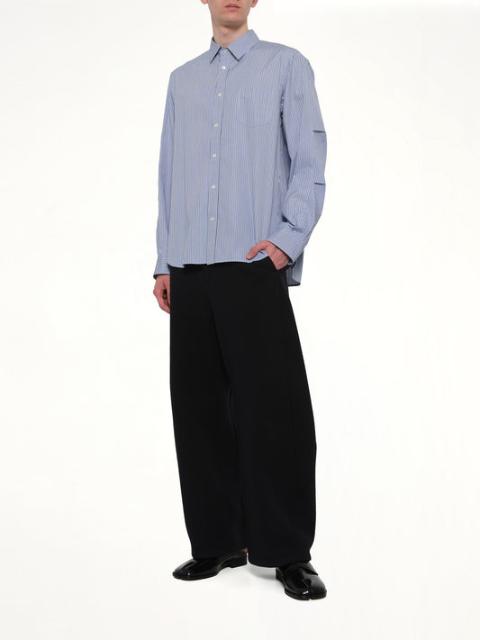 Poplin Shirt in Light Blue Stripe