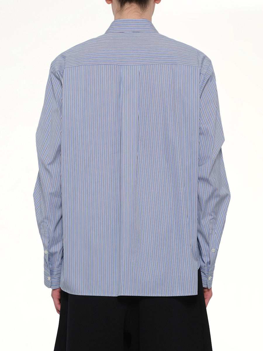 Poplin Shirt in Light Blue Stripe