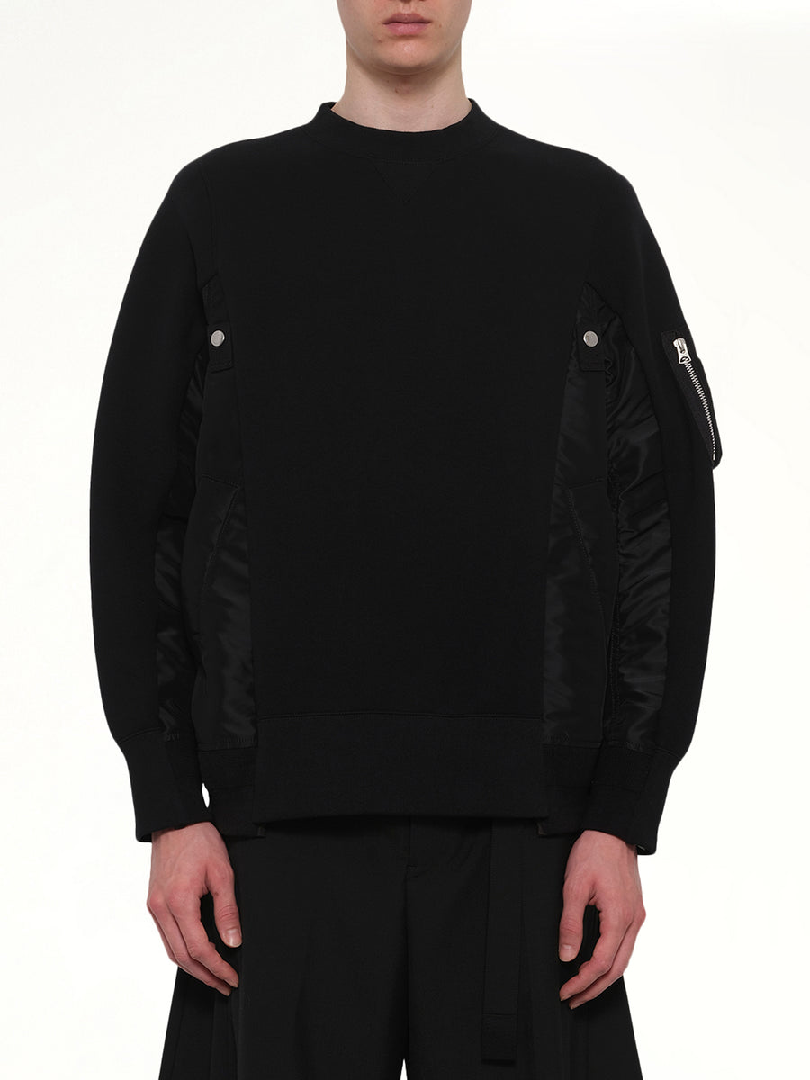 Sponge Sweat x Nylon Twill Pullover in Black