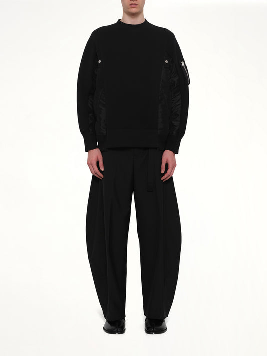 Sponge Sweat x Nylon Twill Pullover in Black