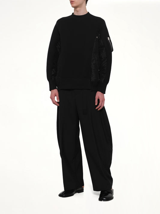 Sponge Sweat x Nylon Twill Pullover in Black