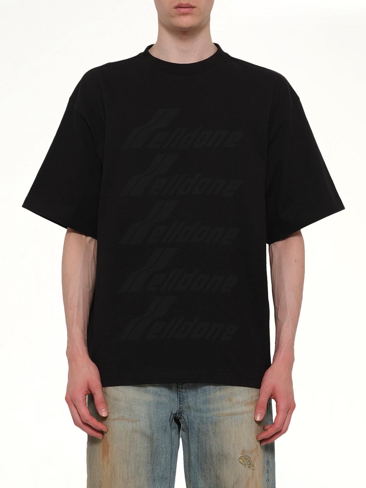 经典正面徽标T恤衫 - 黑色