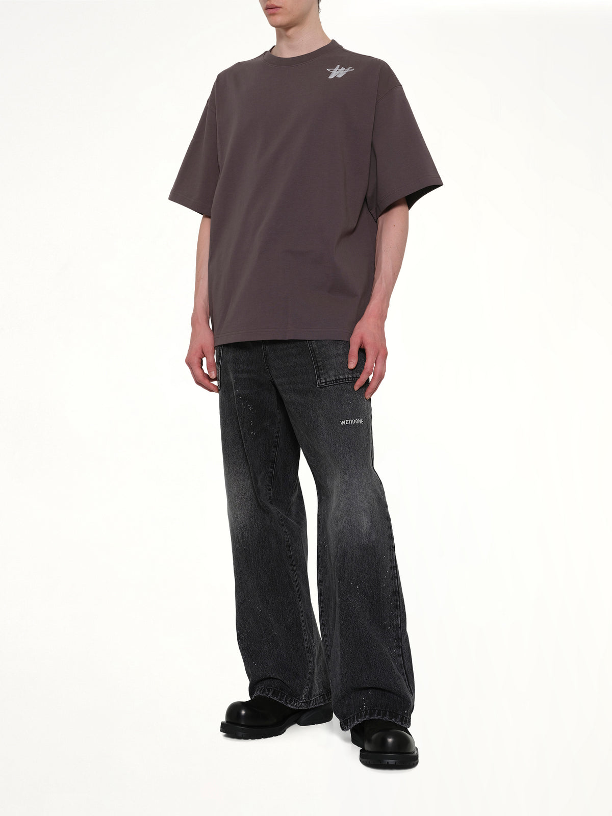 Cotton WD Logo T-Shirt in Charcoal