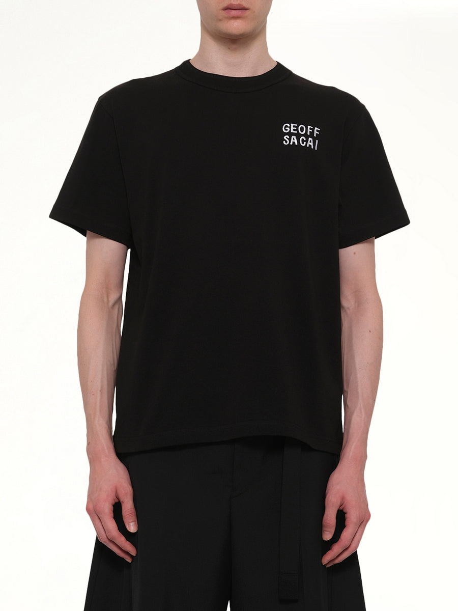 Geoff Sacai Embroidery T-Shirt in Black